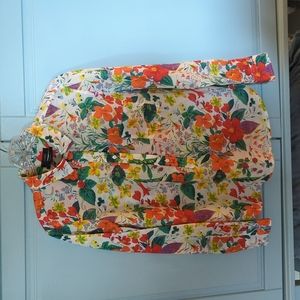 J. CREW Popover Shirt Ratti® Botanical Print Size 10